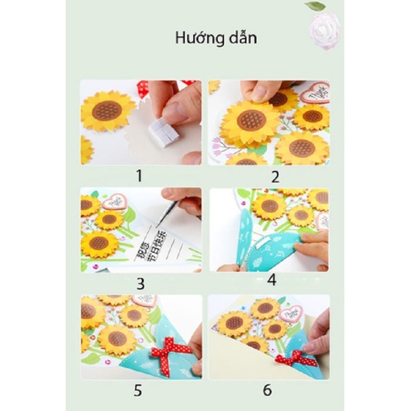 Đồ chơi DIY - Thiệp chúc mừng hình bó hoa tự làm giúp tăng sự khéo léo thông minh cho bé