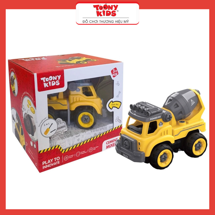 Đồ Chơi Xe Bồn Có Âm Thanh TOONYKIDS Cho Bé - Cement Mixer TN151