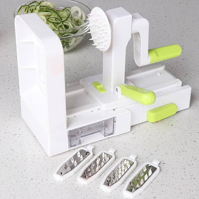 Chuyên Nghiệp Rau Xoắn Ốc Cắt Cánh Quạt Quay Cắt Chà Bông Chay Mì Spaghetti Máy Làm Mì Salad Dụng Cụ Phụ Kiện Nhà Bếp