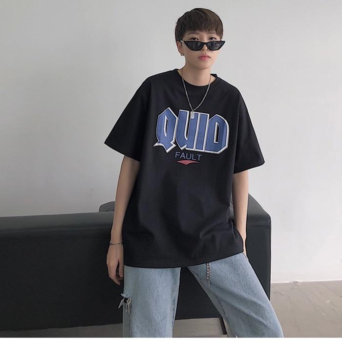 Áo thun nam form rộng in hình QUID, thời trang phong cách trẻ