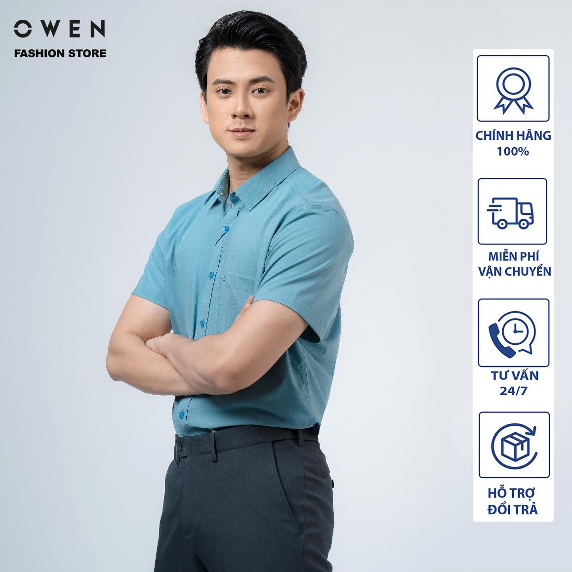 Áo Sơ mi Owen nam cộc tay dáng Regularfit sợi Tre Mã AR220073NT