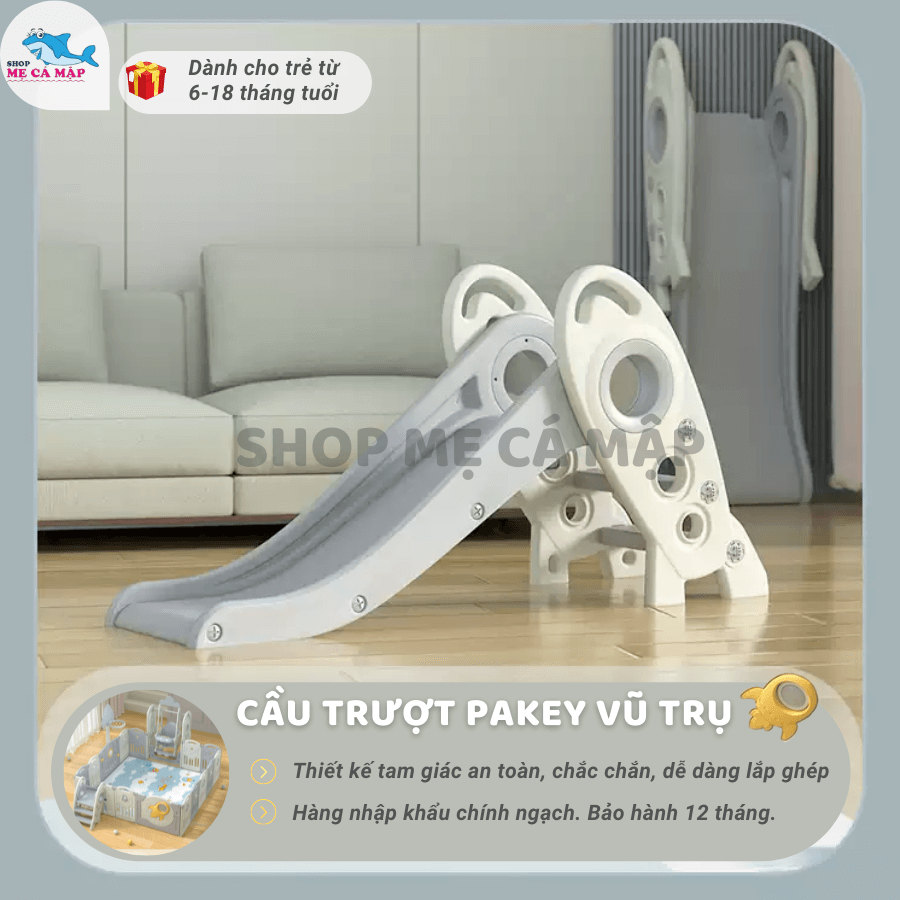 Quây cũi nhựa vũ trụ FULL SET GẤP GỌN cầu trượt xích đu, tặng kèm bộ bóng rổ