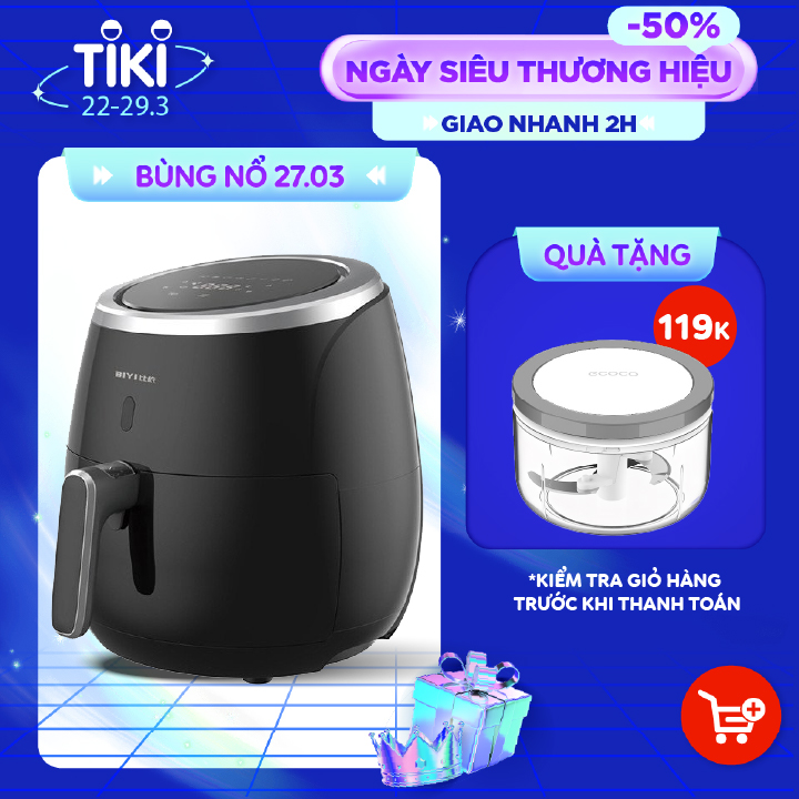 Nồi Chiên Không Dầu BIYI AF25A (6,4L) - Hàng Chính Hãng