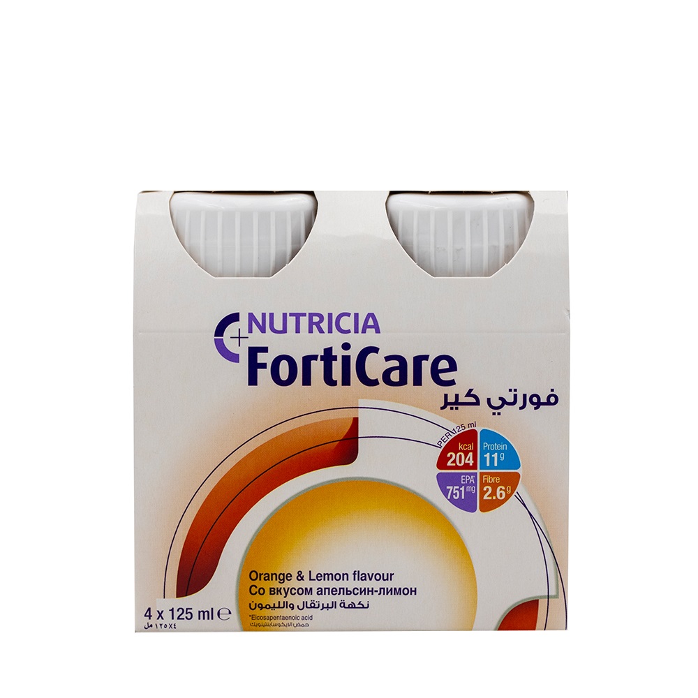 Sữa Forticare Nutricia vị Cam Chanh 125ml (4 chai/ lốc)