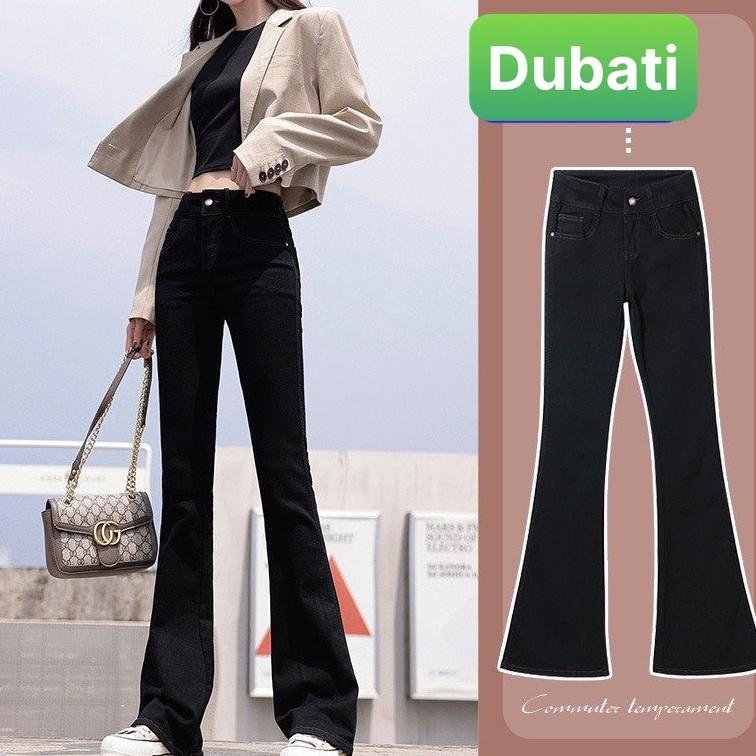 QUẦN JEAN NỮ CHẤT BÒ ỐNG LOE DÁNG DÀI DẬP GÂN LƯNG CAO NÂNG MÔNG DÁNG CAO NGỌC NGÀ HOT MÙA HÈ - DUBATI FASHION