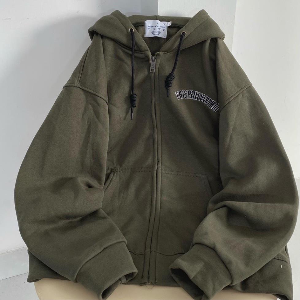 Áo Khoác Hoodie Xanh Form To Nam Nữ Unisex Mũ 2 Lớp This Dáng Rộng Tay Bồng