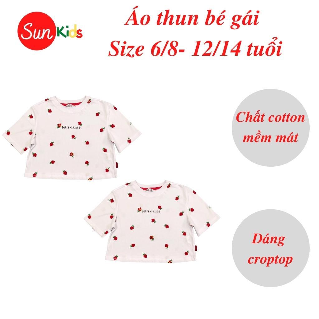Áo thun cho bé gái, áo phông bé gái chất cotton mềm mát, size 6/8-12/14 tuổi - SUNKIDS
