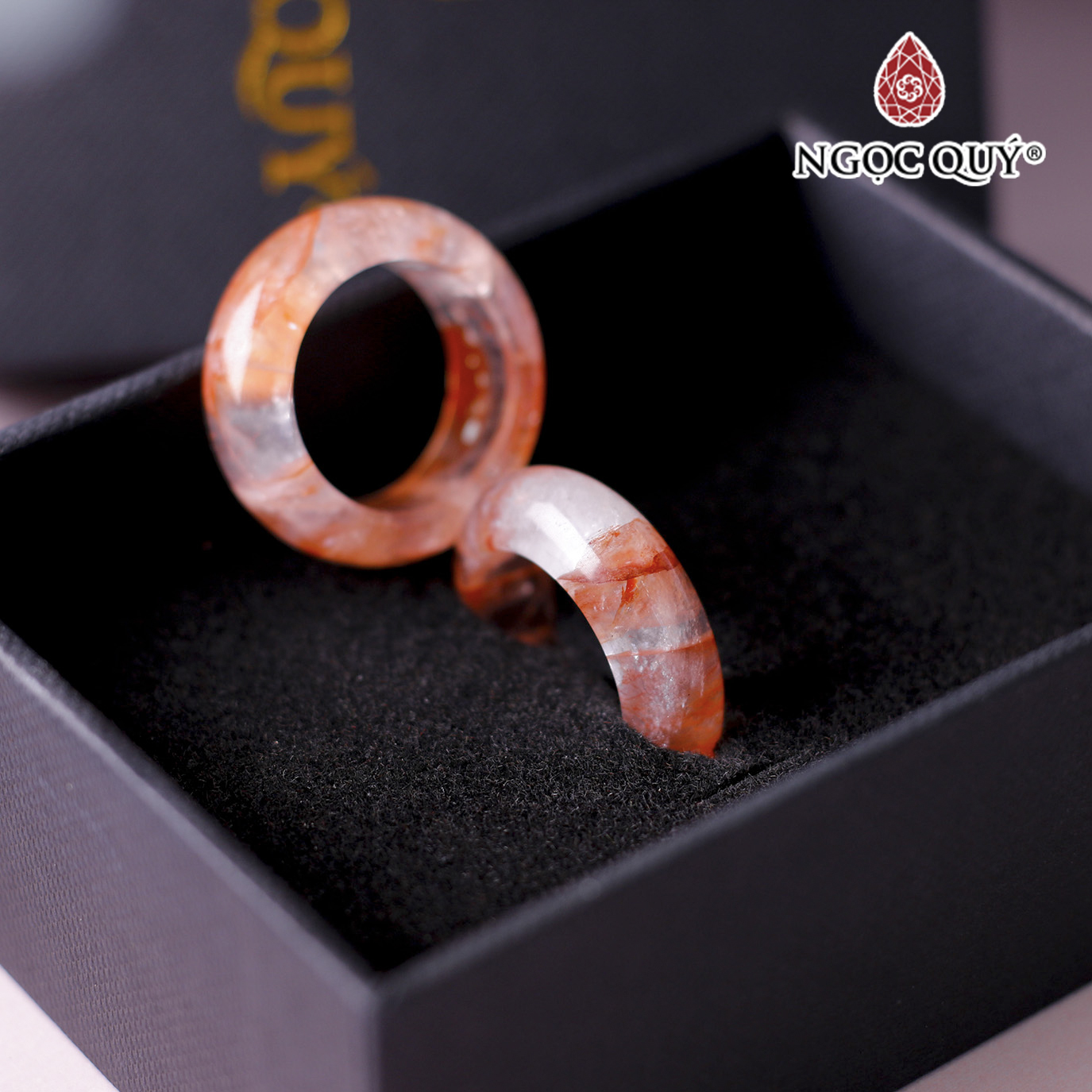 Nhẫn thạch anh cam mệnh hỏa, thổ - Ngọc Quý Gemstones