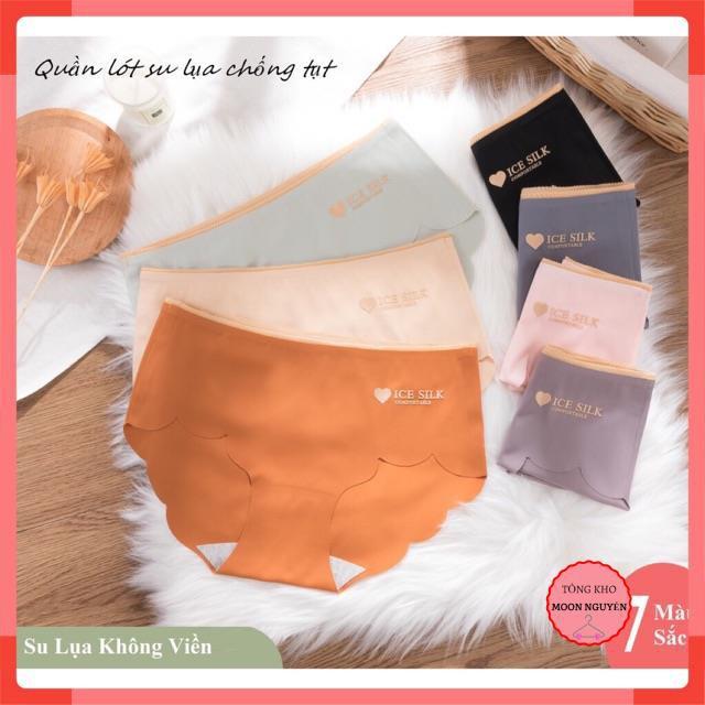 Quần Lót Nữ Su Lụa Viền Sóng Chống Tụt Ice Silk không đường may