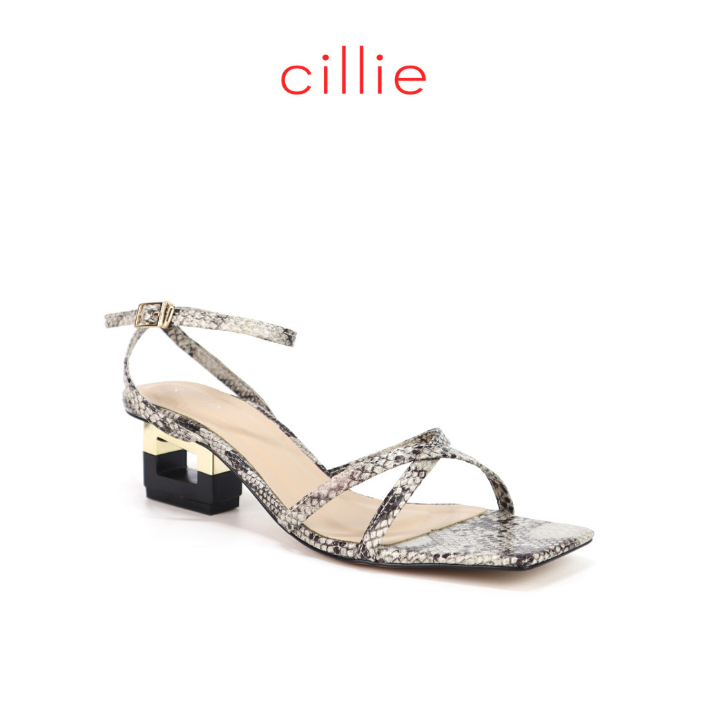 Giày sandal nữ dây chéo mảnh cao 5cm Cillie 1095