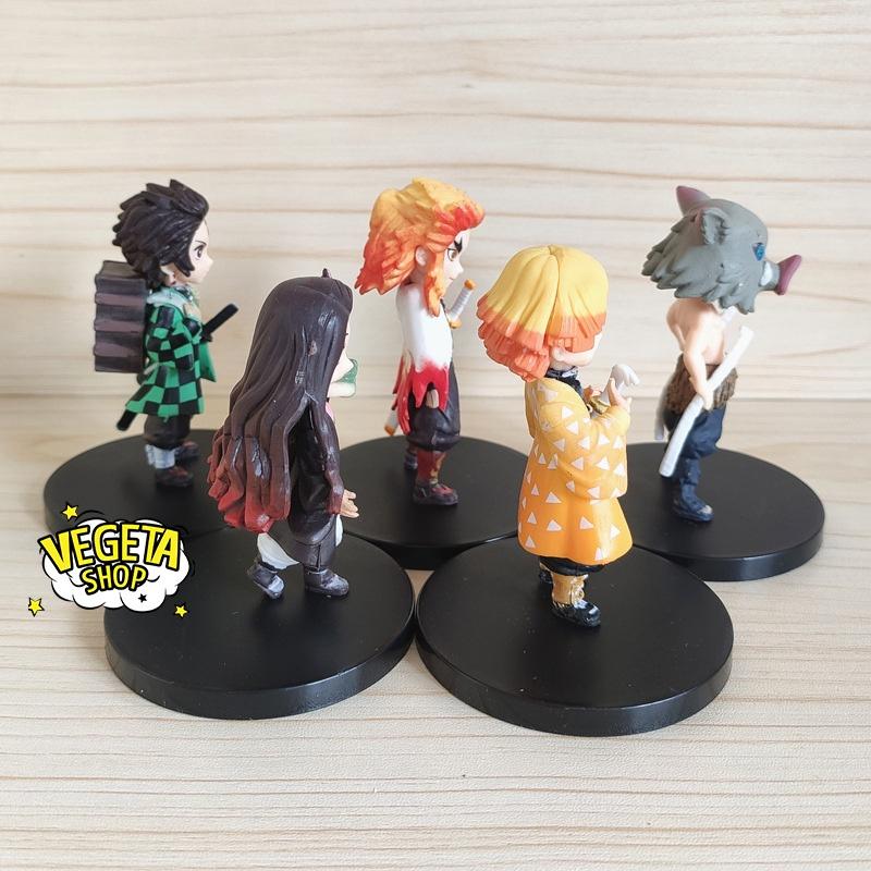 Mô hình Kimetsu No Yaiba - Mô hình thanh gươm diệt quỷ - Set 5 mẫu Tanjiro Nezuko Zenitsu Inosuke Rengoku - Cao 7,5cm