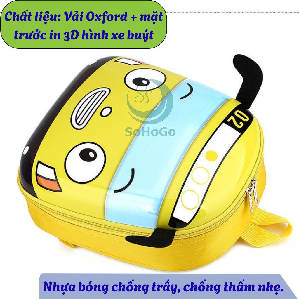 Balo Trẻ Em Hình Xe Buýt Hoạt Hình -Balo Chống Thấm Cho Bé