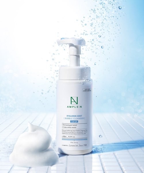 Sữa rửa mặt tạo bọt sẵn Ample:N Hyaluron Shot Bubble Cleanser 450ml