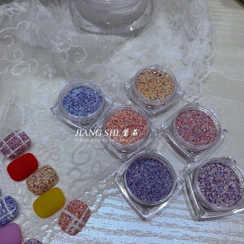 Kim tuyến nhũ hàn quốc, nhũ cát set 6 màu, nhũ dạ