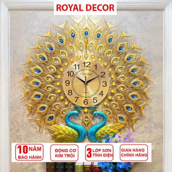 Đồng Hồ Trang Trí Chim Công Đôi DH45