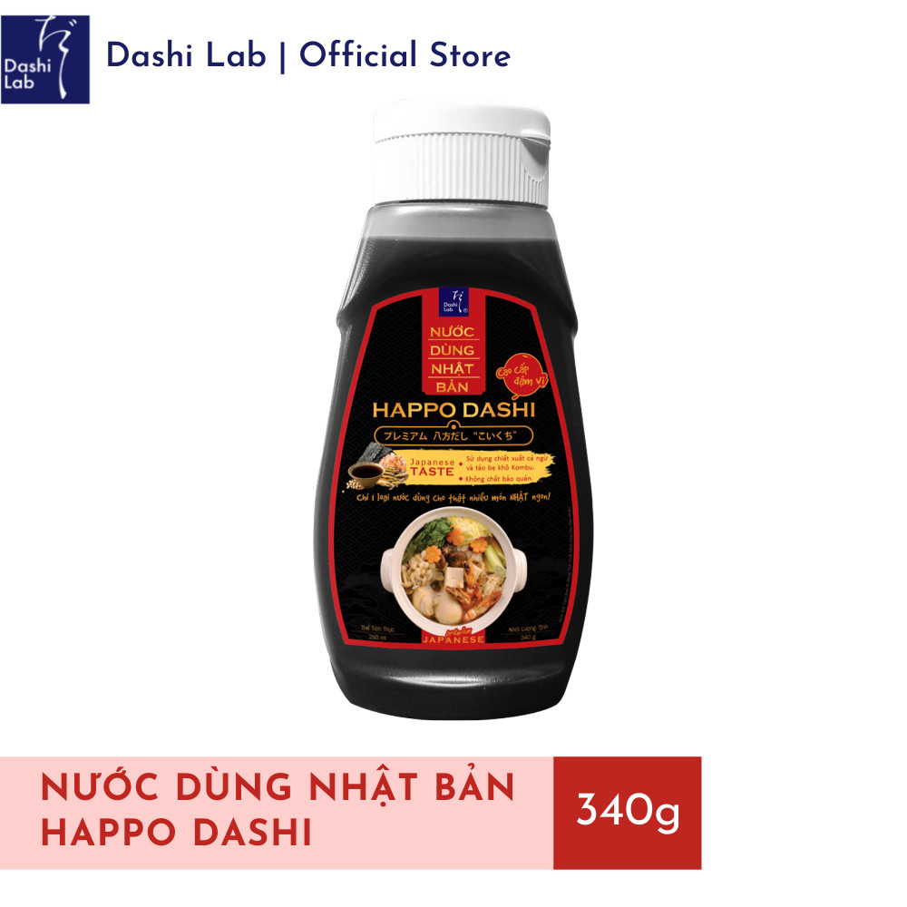 Nước Dùng Happo Dashi Nhật Bản Cao Cấp (Vị đậm) - Dashi Lab - 340g/chai
