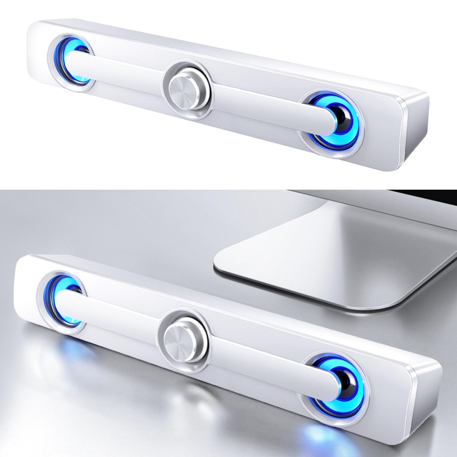 Computer Speakers, Wired Computer Sound Bar, Stereo USB Powered Mini Soundbar Speaker for PC Tablets Desktop Cellphone Laptop