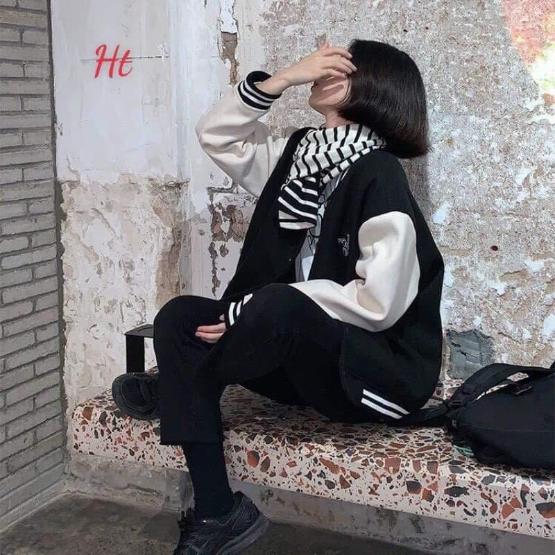 Áo bomber phối tay gấu ngồi H2A