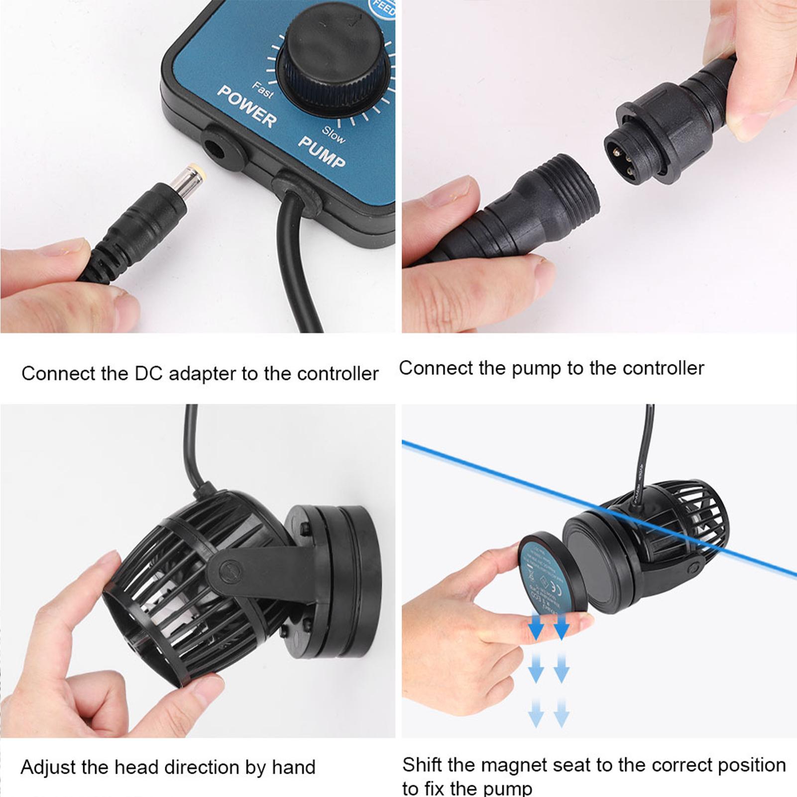 Máy Bơm Nước Tuần Hoàn Bể Cá Không Tiếng Ồn Với Hút Gắn Từ Tính Jebao Sw-15 40W