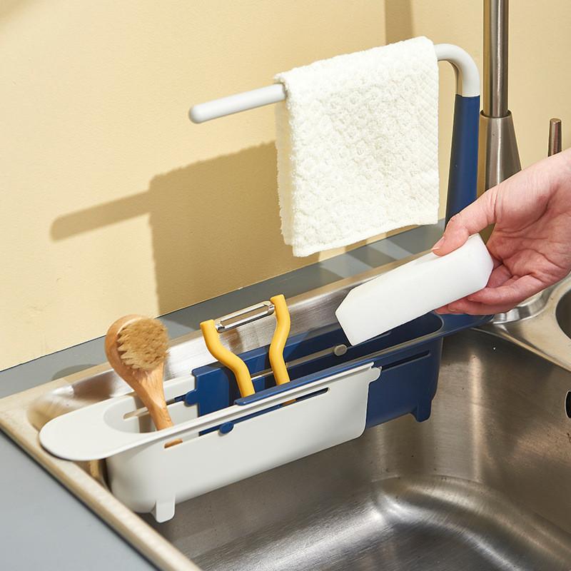 Bồn Rửa Nhà Bếp Nhà Tổ Chức Thu Bồn Rửa Kệ Xà Bông Bọt Biển Có Giá Để Đồ Có Thể Điều Chỉnh Thoát Giá Giỏ Chứa Đồ Phụ Kiện Nhà Bếp