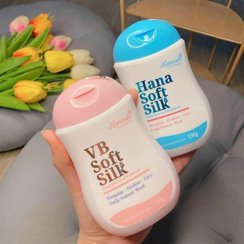 Dung dịch vệ sinh phụ nữ Hanayuki Hana Soft Silk, VB Soft Silk chính hãng 150g