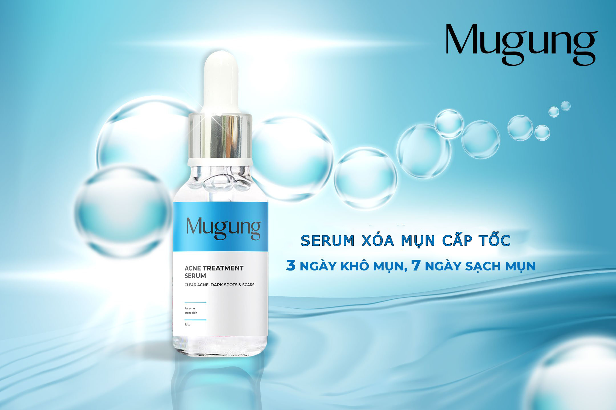 Mugung Korea Serum ngăn ngừa tất cả các loại mụn cứng đầu không bong da giúp cho làn da đep tự tin hơn