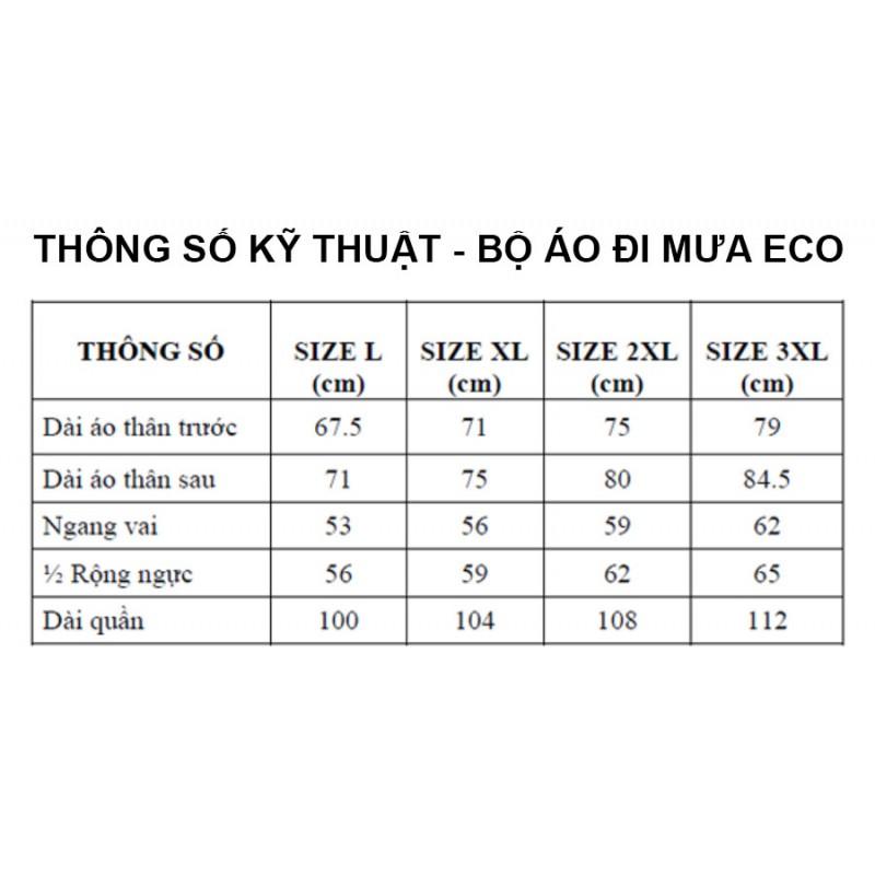 Bộ áo mưa ECO xanh dương tiện ích