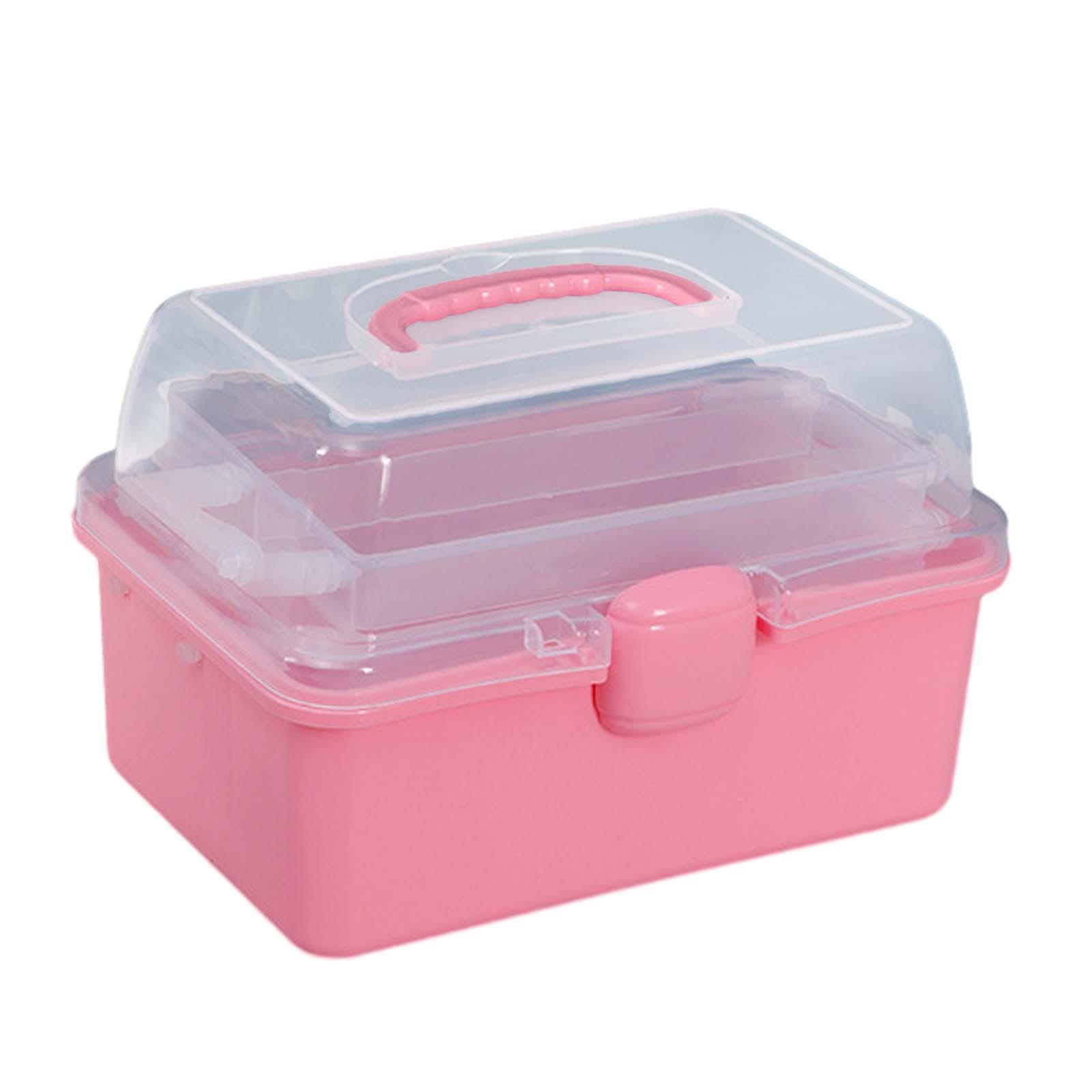 Multifunctional Storage Box Organiser Storage Case Cosmetic Organiser Portable Cabinet with Lid and Handle for Dorm Household