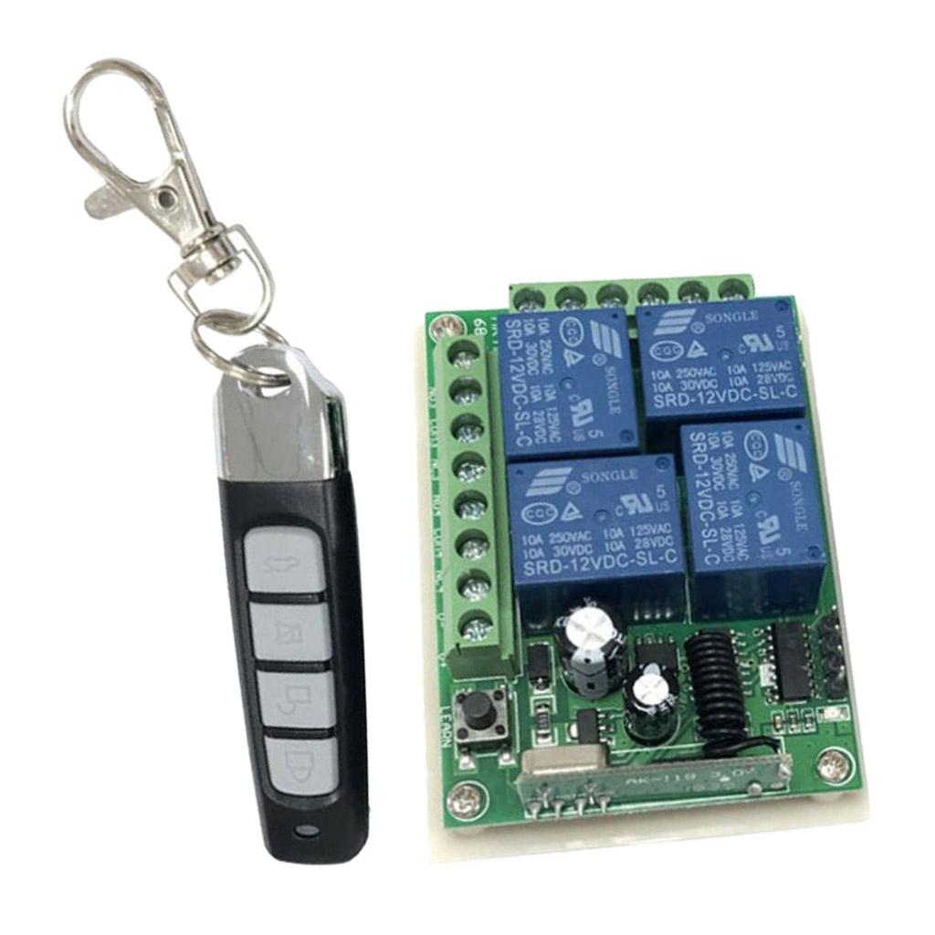 433Mhz Wireless RF Transmitter Remote Control Switch  + Relay Receiver For Light/ Garage/ Door Opener