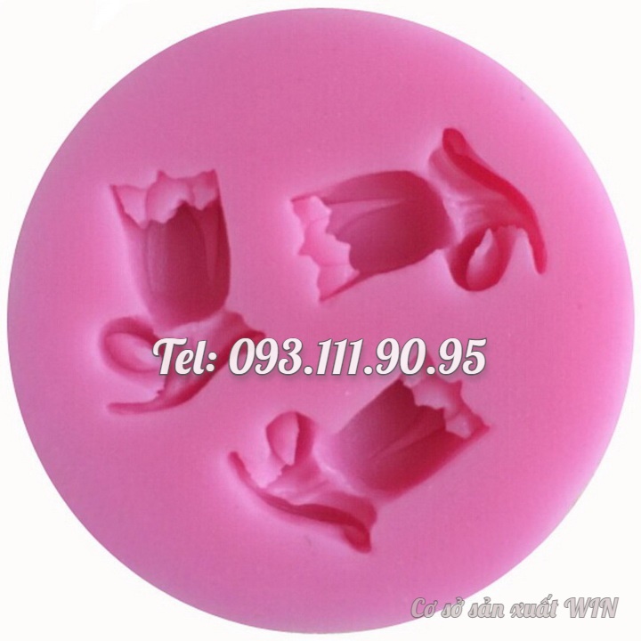 Khuôn rau câu silicon 3 hoa Tulip – Mã số 1675