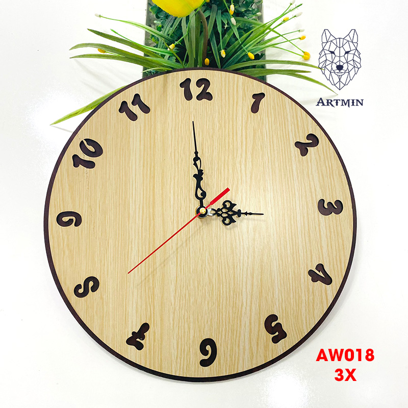 AW018- Đồng Hồ Gỗ Treo Tường – Décor Trang Trí Xinh Xắn