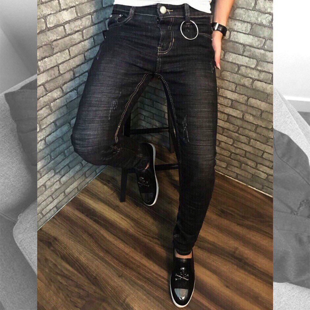 [OFM03R] Quần Jeans Co Giãn Nam Chất Bò Kiểu Dáng Thời Trang Cao Cấp Rách gối Phong Cách Trẻ Trung Sôi Động