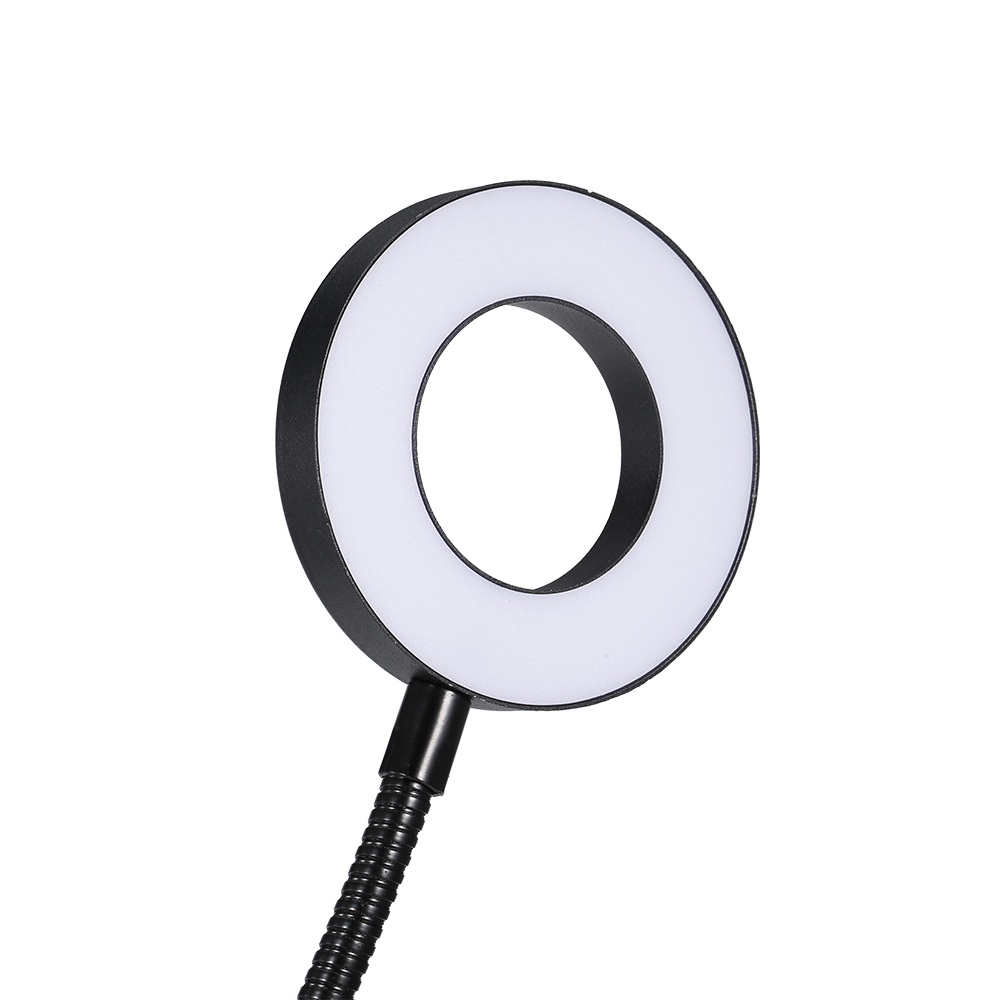 Đèn Vòng LED 9cm 3 Trong 1 Để Bàn Có Giá Đỡ Micrô Có Đế Cắm USB