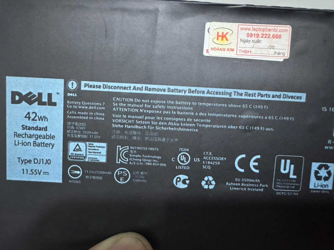 Pin máy tính laptop Dell Latitude E7280, E7290, E7390, E7480, hiệu năng bền bỉ, dùng trên 4 tiếng đã test thực tế - Hàng chính hãng