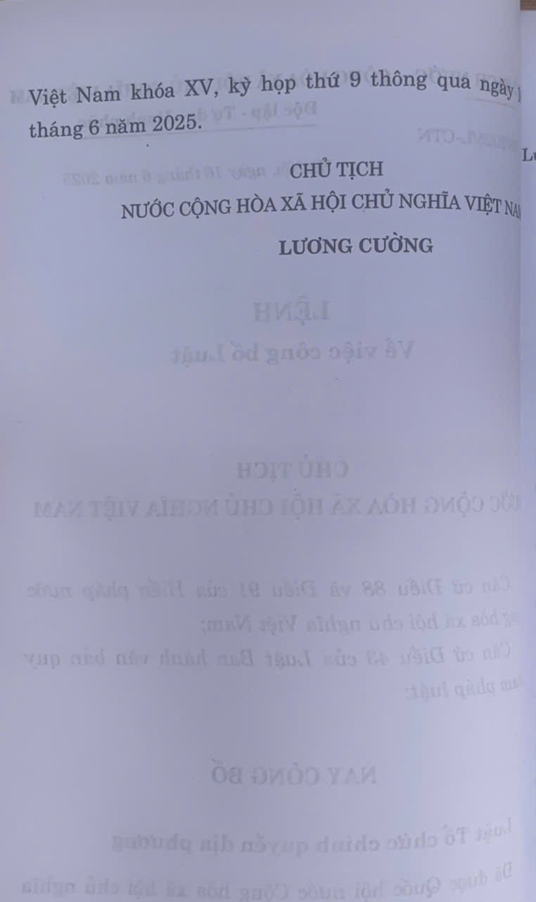Luật tổ chức chính quyền địa phương