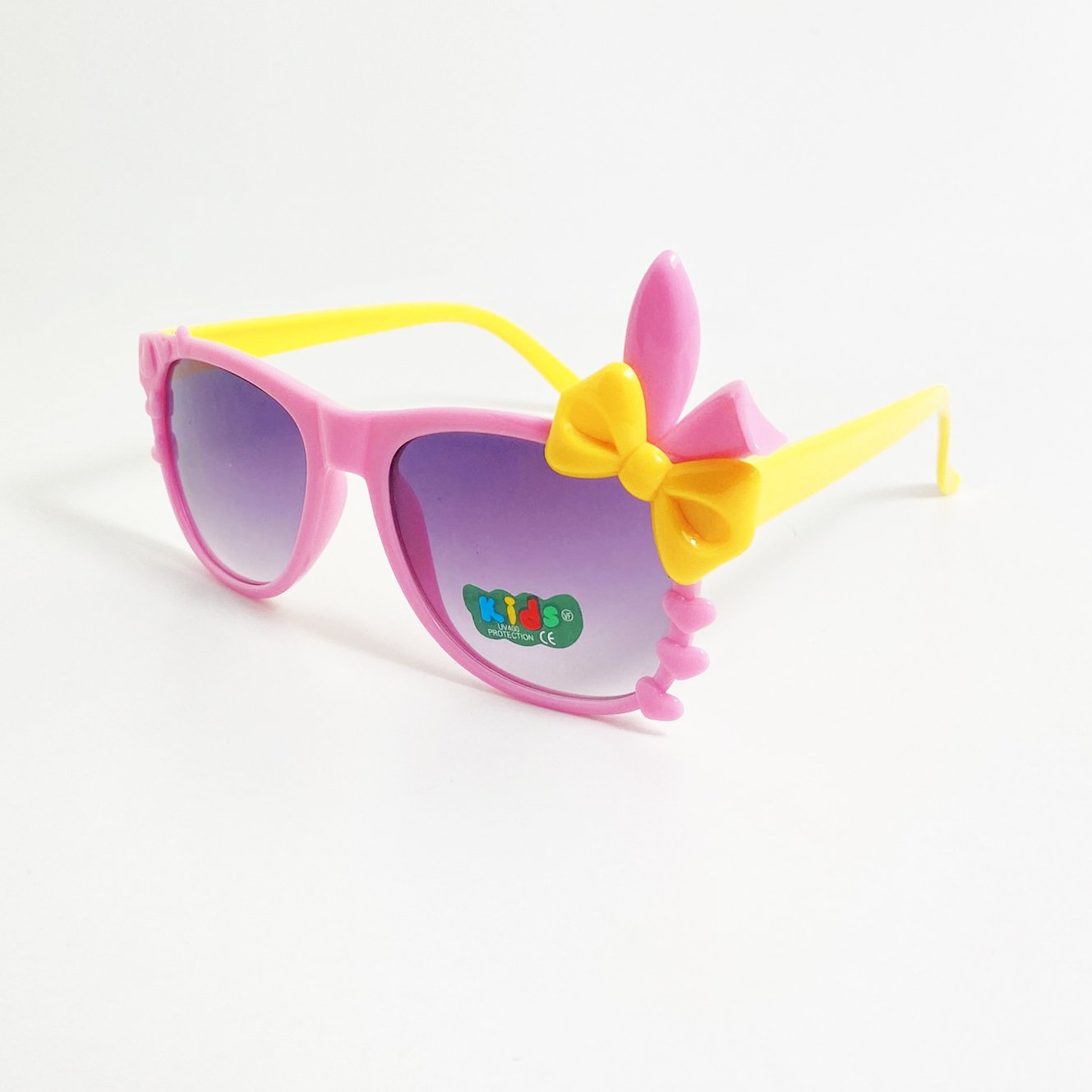 Kính mát trẻ em gọng nhựa kiểu kính đính nơ tai thỏ đáng yêu, tròng chống tia UV dành cho bé gái từ 1 đến 5 tuổi Jun Secret BE5002