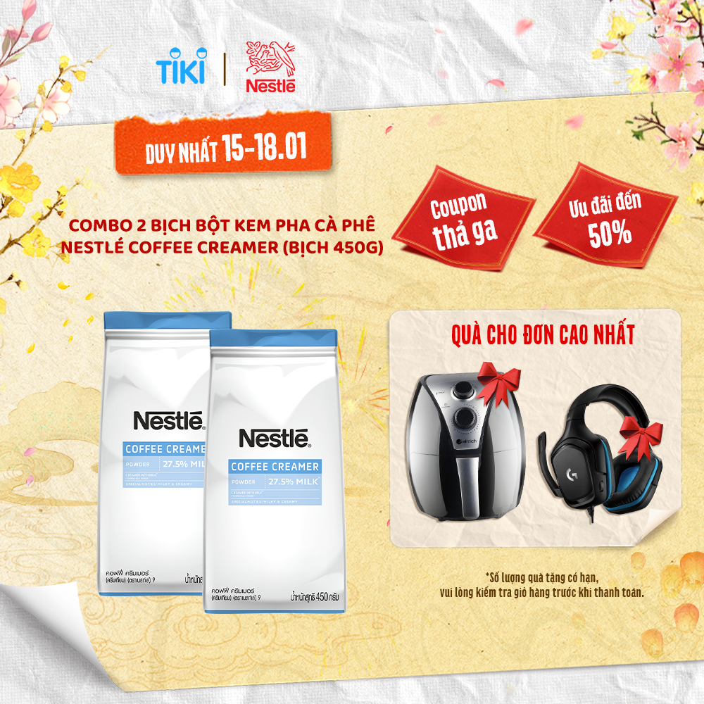 Combo 2 bịch bột kem pha cà phê Nestlé Coffee Creamer (bịch 450g)