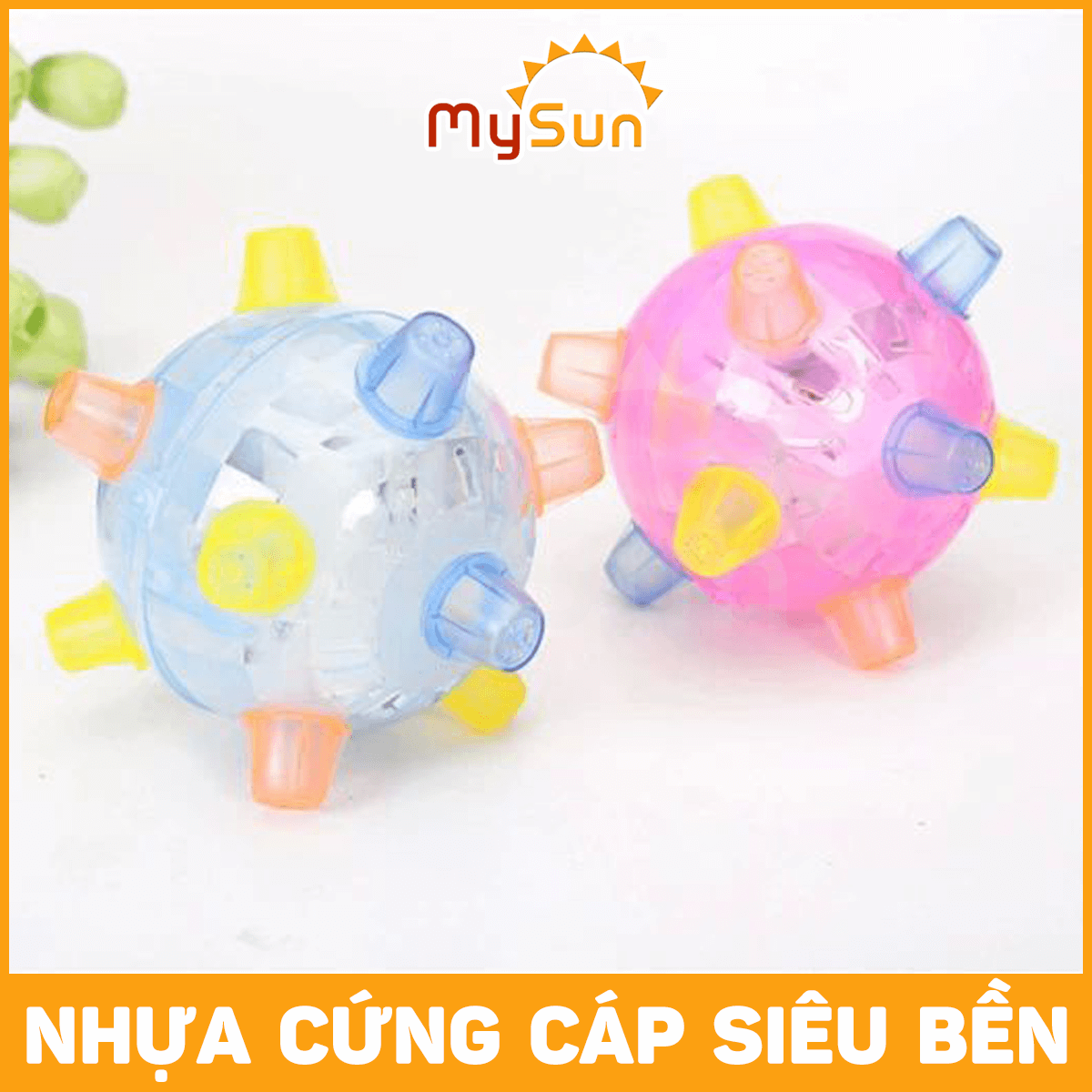Bóng gai nảy phát sáng cao su đồ chơi có đèn cho bé MySun