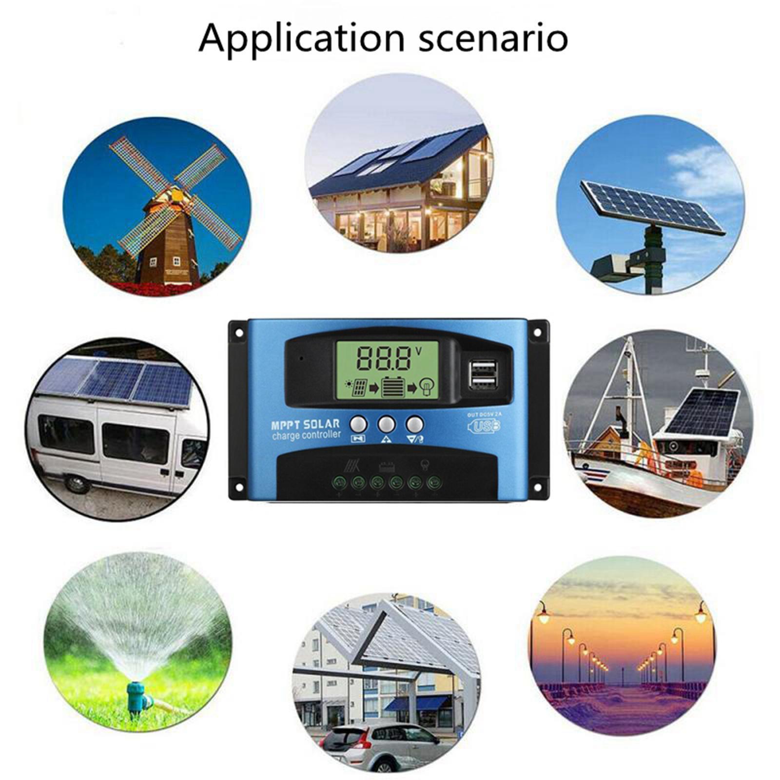 Solar Charge Controller Dual USB Regulator 12V/24V Voltage Stabilizer 30 A