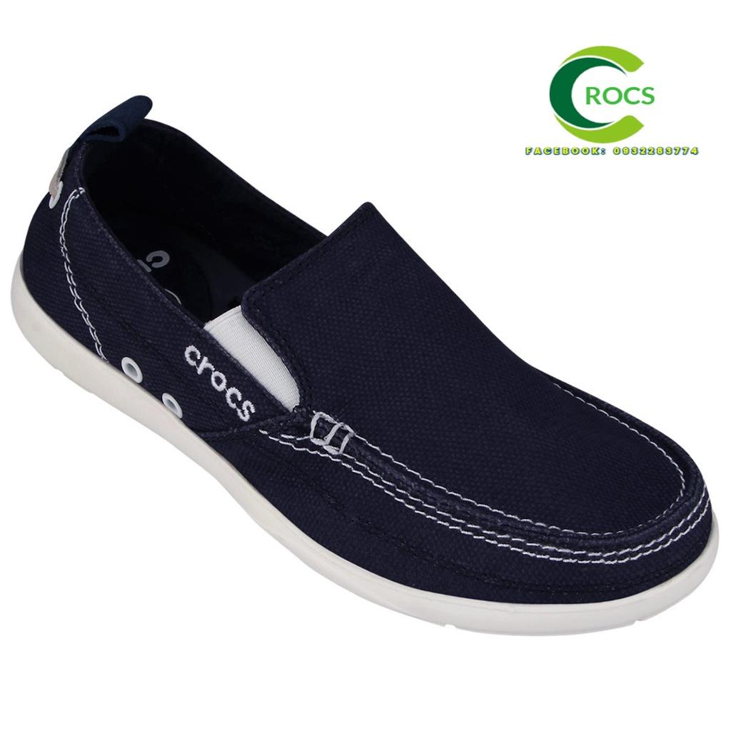 Giày vải đế nhựa chống hôi chân -Croslite-Walu-Accent cho nam màu màu navy