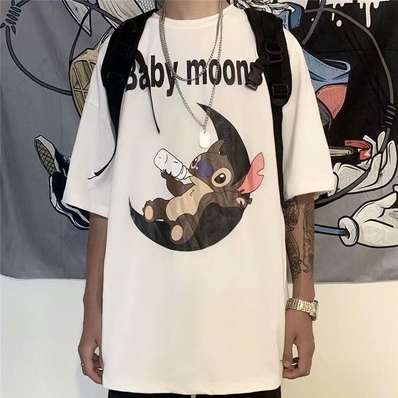Áo Thun Tay Ngắn Cổ Tròn Hoạ Tiết In Thiết Kế Dáng Rộng 2 Màu Lựa Chọn Size M-5Xl