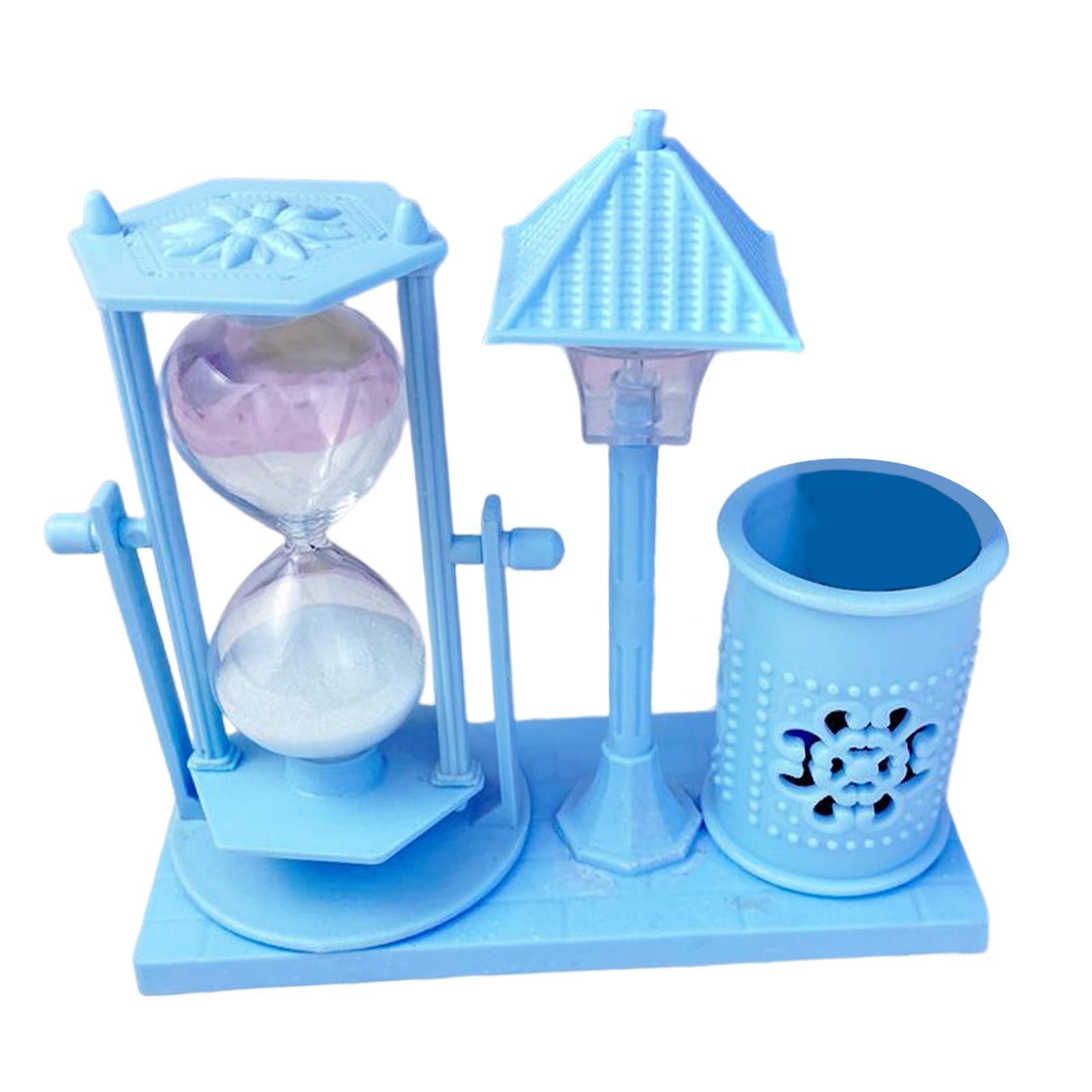 Hourglass Street Lamp Pen Holder Night Light for Office Table Decoration