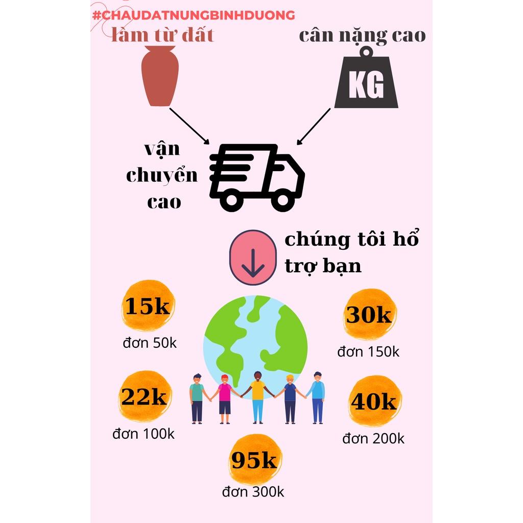 Chậu đất nung Bình Dương - Trụ cao, miệng chậu 10cm, chiều cao 18cm