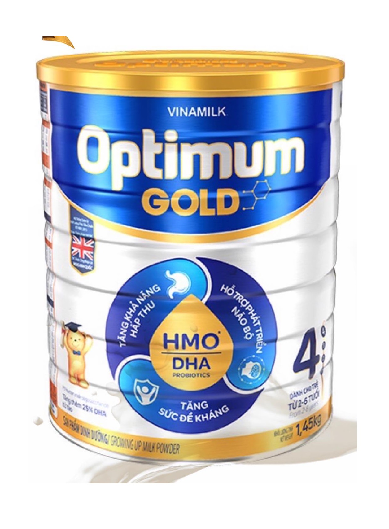 Combo 3 lon Sữa bột OPTIMUM GOLD Step 4 - Hộp thiếc 1,450g (dành cho trẻ 2-6 tuổi)