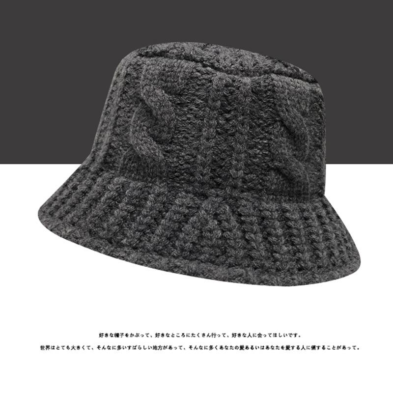 Phụ Nữ Lớn Sọc Dệt Kim Ngư Dân Nón Panama Handmade Móc Phù Hợp Lưu Vực Nón Mùa Thu Đông Ấm Nắp Chống Gió Nữ Nón