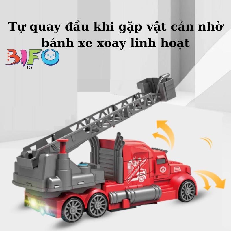 Đồ chơi xe cứu hỏa phun nước, ô tô, tàu điện siêu tốc biến hình Robot có đèn nhạc mới lạ cho bé đồ chơi bé trai