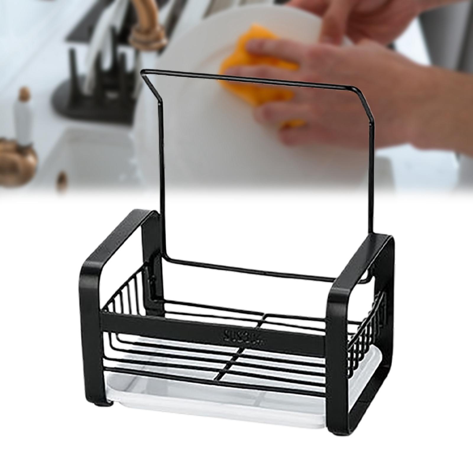 Sink Caddy Sponge Holder Dishcloth Holder with Drain Tray for Soap Bathroom