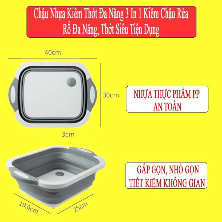 Chậu Gấp Đa Năng - Kiêm Thớt - Rổ Đựng không gian bếp chật hẹp hay những vật dụng bếp cồng kềnh - Bạn muốn có chuyến đi