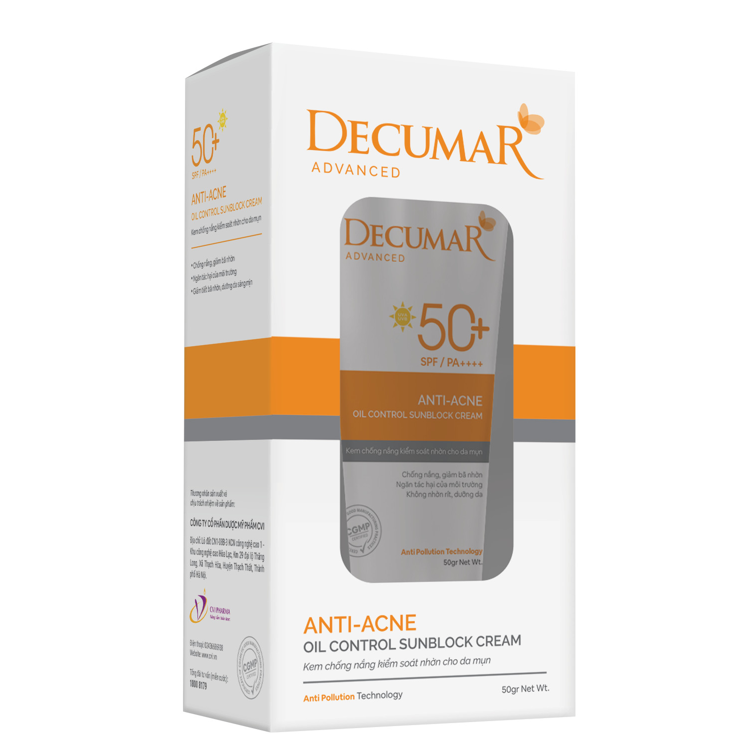 Kem chống nắng Decumar Advaced Sunblock hoàn toàn mới 50g