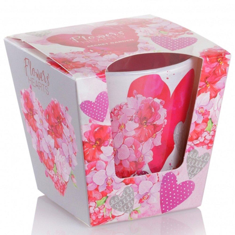 Ly nến thơm tinh dầu Bartek Flowers' Hearts 115g QT00669 - hoa păng xê, nến trang trí, thơm phòng, thư giãn, hỗ trợ khử mùi (giao mẫu ngẫu nhiên)